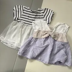 petit main 80 半袖チュニック　２枚セット