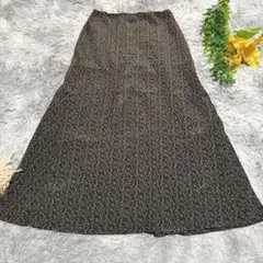 HARDY NOIR アルディーノアール 小花柄 Aライン ロングスカート 茶のサムネイル