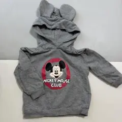 ミッキーマウス耳付きフードパーカー グレーリトシーしまむらディズニー110