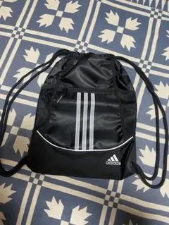 adidas 3本ライン 黒 ショルダーバッグ　ナップサック