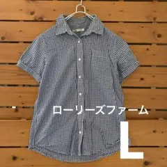 ローリーズファーム半袖シャツ Lサイズ ギンガムチェックのサムネイル