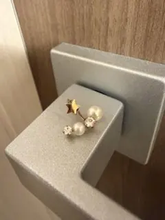 4℃ 星形モチーフ パール ピアス(片耳用) k10