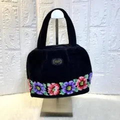 【美品】FEILER フェイラー 花柄 シュニール織 ミニトートバッグ