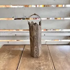 一輪挿し　木製花器 手提げ付き