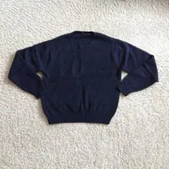 ★★UNIQLO プレミアムラムクルーネック ダークネイビー ニット セーター