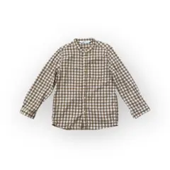 H&M ブラウン・ホワイトチェック 長袖シャツ