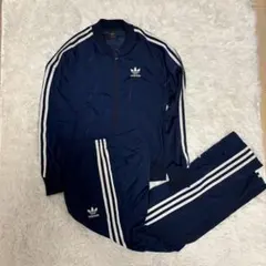 ネイビー 訳あり アディダス ジャージ サイズ上XS下S トレフォイルロゴ