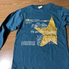長袖Tシャツ 青 テキストプリント