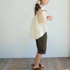 新品タグ付きペアマノンプレミアムコットンTシャツ半袖バック切り替えトップス80