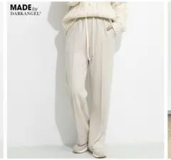 裏起毛 ピンタック スウェットパンツ 丈長めMサイズ　ベージュ