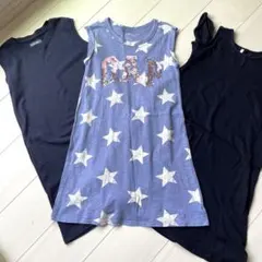 SALE‼︎ワンピース　3点セット‼︎ノースリーブ　ブルー系　140センチ