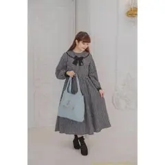 タグ付　しまむら青木美沙子 NINA'S ショッピングバッグ エコバッグサックス