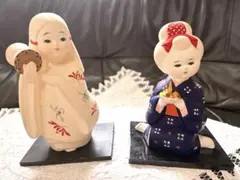 希少・箱付き】中国伝統 陶器人形 ペア 置物 金童玉女 縁起物 潮州偉業