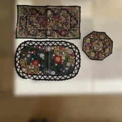花柄刺繍ランチョンマットセット