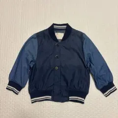 JEANASIS ジーナシス デニム風切替ブルゾンジャケット7分袖 フリーサイズ