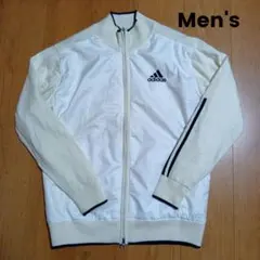 【美品】adidas ホワイト ジップアップジャケット M