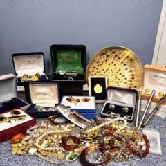 遺品整理 アクセサリー 時計 まとめ ブローチ タイピン 刻印未検品 1499