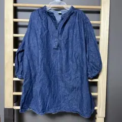 après les cours デニム 長袖ワンピース 100cm