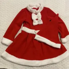 【美品】サンタ風ドレスと帽子のセット100cm