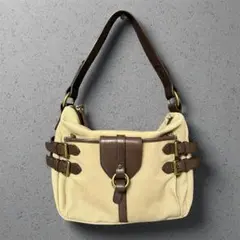 RALPH LAUREN shoulder bag canvas leather