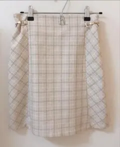 ベージュチェック タイトミニスカート 量産型 清楚系 韓国系