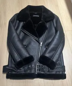ZARA ムートンライダースジャケットコート