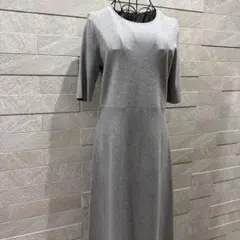 UNTITLED 新品タグ付 半袖ニットロングワンピース グレー M