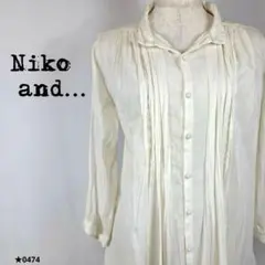 niko and… ニコアンド ロングシャツワンピース アイボリー 0474★