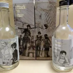 進撃の巨人　梅酒　空き瓶+箱　リヴァイ　エレン　エルヴィン　ハンジ