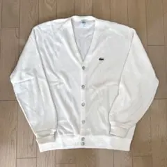 80〜90s USA製 IZOD LACOSTE カーディガン ホワイト XL