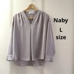 Navy ブラウス 長袖 Lサイズ