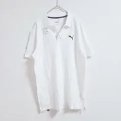 PUMA プーマ ポロシャツ 半袖 ホワイト M メンズ スポーツ ロゴ