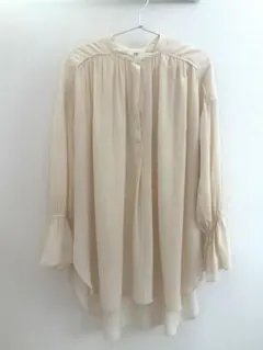 1erArrondissementオフホワイトフリル袖ドレープロングシャツのサムネイル