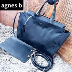 agnes b.　ソフィア　ナイロン　トートバッグ　ショルダーバッグ　ブラック