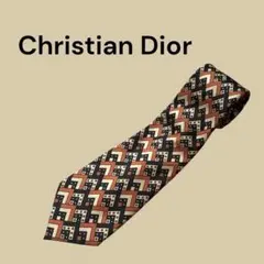 クリスチャンディオール ネクタイ 総柄 シルク フランス製 メンズ