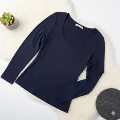 美品✨ EXP 長袖 Tシャツ ネイビー 紺 シンプル カットソー 薄手 古着