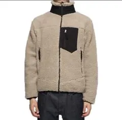 新品 M シープ ボア フリース ジップアップ ジャケット ブルゾン ベージュ