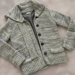 LEPSIM グレー ニットカーディガン M 裏地付き