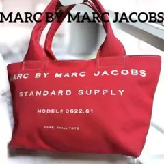 MARC BY MARC JACOBS✨キャンバス トートバッグ 赤 ロゴ