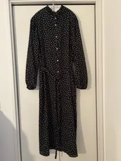 グリーンレーベル水玉長袖ワンピース