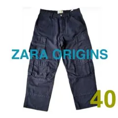 ZARA ORIGINS カーゴパンツ ネイビー EUR40 USA31のサムネイル