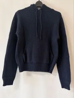 BEAMS BOY ニットフーディパーカー ダークネイビー　レディース