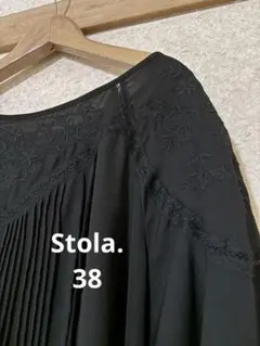 Stola. ストラ レース刺繍 シフォンブラウス ブラック 38のサムネイル