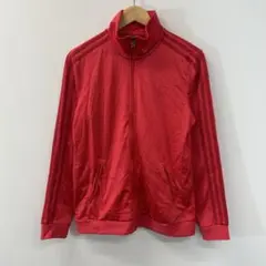 adidas トラックジャケット 赤 ジャージ 3ライン ビックサイズ 5XL