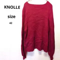 【美品】KNOLLE クノーレ ボートネック リブニット ボルドー