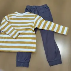 ボーダー柄 長袖パジャマ 上下セット　ユニクロのサムネイル