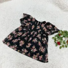 Rose Tiara 花柄シフォンブラウス 半袖のサムネイル
