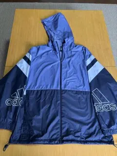 adidas フード付きウインドブレーカーM 紫/紺