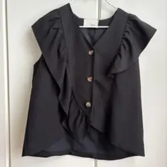 田中亜希子さんコラボ　フリル袖 Vネックベスト