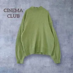 シネマクラブ モックネック リブニット 薄手 プルオーバー 差し色 長袖 M